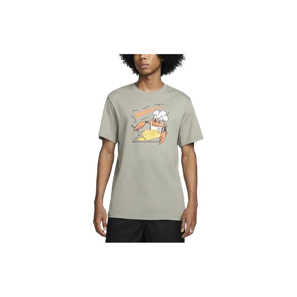 Nike Animal Print Crew Neck Straight Cut Short Sleeve T-Shirt Men tops Green FV3747-053
