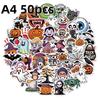 50/100Pcs Kawaii Halloween Ghost Skull Pumpkin Stickers Notebook Guitar Skateboard Waterproof Cute Decorative Sticker Toy