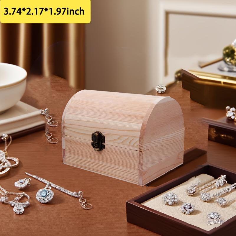 

Wooden Box Treasure Chest Box Jewelry Storage Organizer Unfinished Wood Box DIY Painting Craft Box Decorative Storage Box