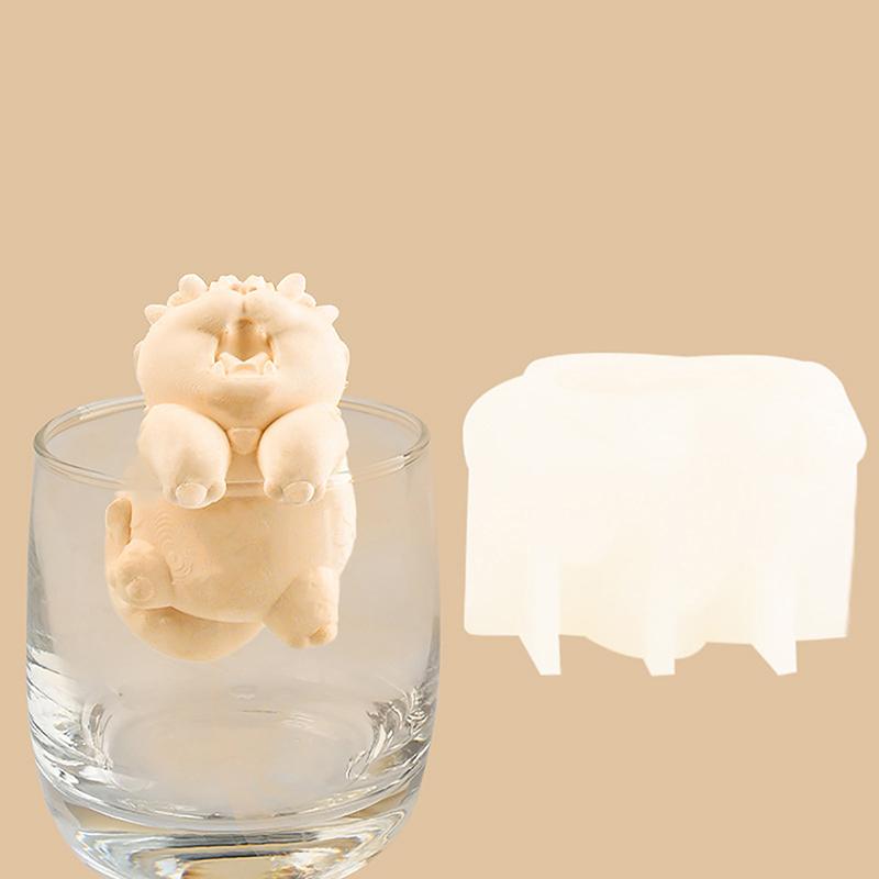 3D Frozen Panda Hanging Cup Silicone Mold Drink Ice Tray Cat Dog Loong Mold Animal Mousse Cake Jelly Mould Soap Candle Mold