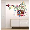 WallHunt PVC Vinyl Tree and Flowers Branch Leaves Radha Krishna Self-Adhesive Wall Sticker for Home Decor/Decoration
