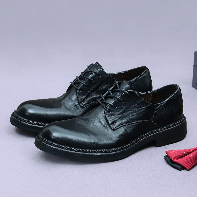 Goodyear High-end Rare Leather Horse Leather Men's Shoes Business Leather Shoes Big Head Shoes Leather Sole British Shoes Men's