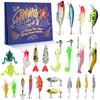 Fishing Advent Calendar 2025 24 Day Christmas Countdown Fishing Lure Tackle Set for Fisher Men 2025 Xmas Surprise Gift Calendars