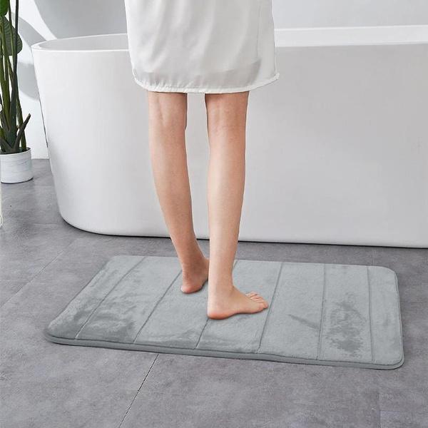 

1шт. Рельефный коврик для ванной комнаты, высокая впитываемость, быстросохнущий, с эффектом памяти, машинная стирка, мягкий и удобный домашний декор 40x60cm серый