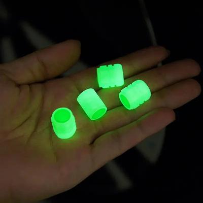 4 leuchtende Ventilschäfte - grün fluoreszierende leuchtende Reifenventilschäfte, hochwertige Herstellung