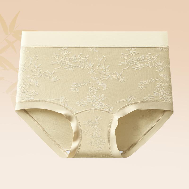 Big Size Ladies Spring and Summer New Style Relief Pure Cotton with Long Crotch High Waist No Mark Briefs