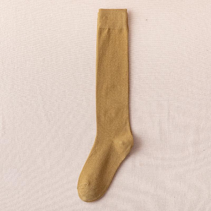 Japanese Style Black & White Cotton JK Uniform Socks: Mid-Calf & Over-the-Knee Styles for Autumn & Winter