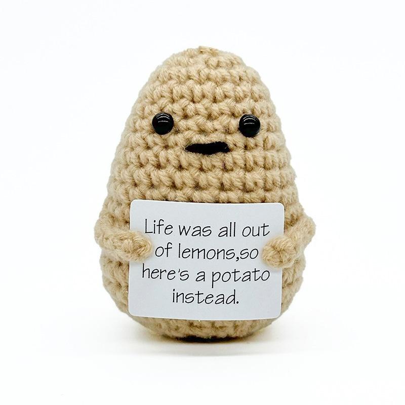 

Crochet Positive Energy Dolls Mini Pocket Hug Handmade Plush Knitted Doll Hand-woven Gifts Crochet Animals Desktop Decoration