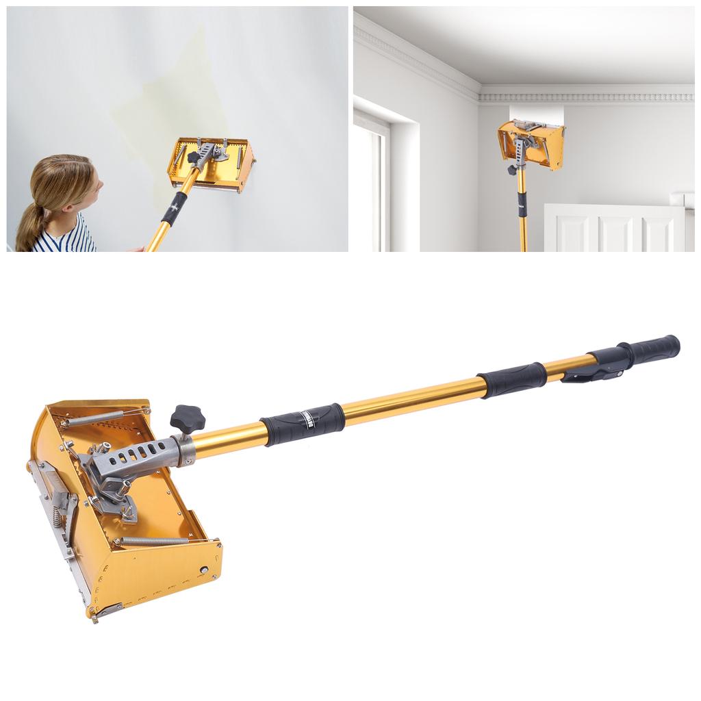 Professional Drywall Flat Finishing Box with 35"-59" Adjustable Handle Wide Quick Clean with Aluminum Box Mudding Tools