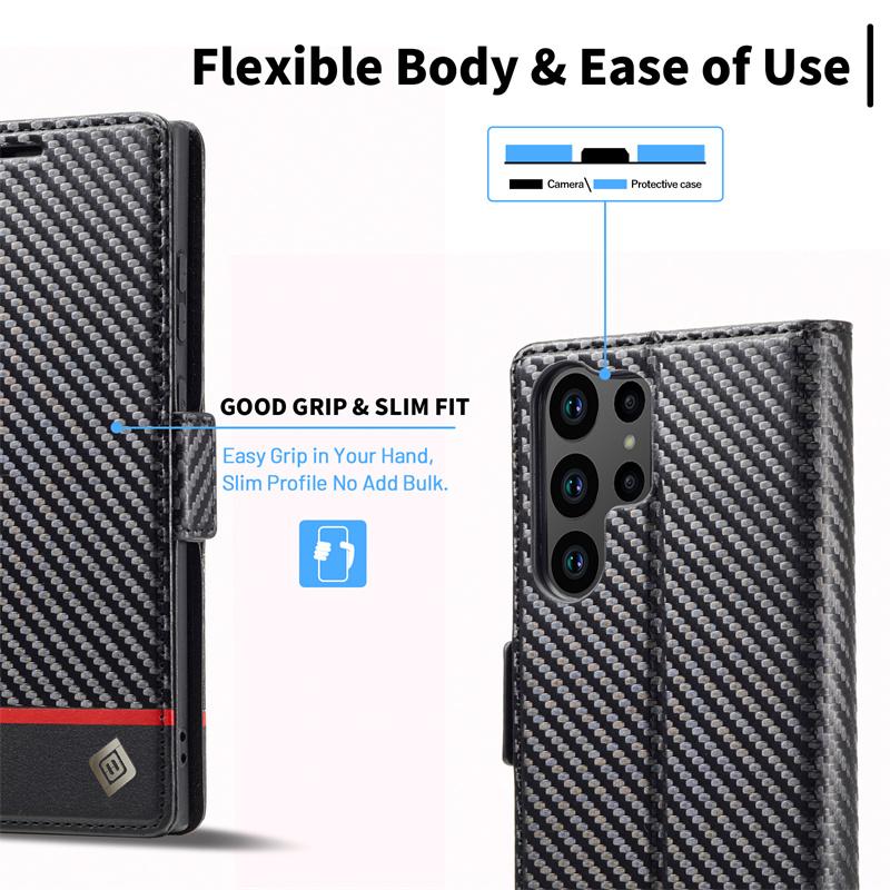 Note20 Ultra Carbon Fiber Magnetic Case for Samsung Galaxy Note 20 Ultra Etui Samsung Note 20Ultra Soft Leather Flip Phone Funda