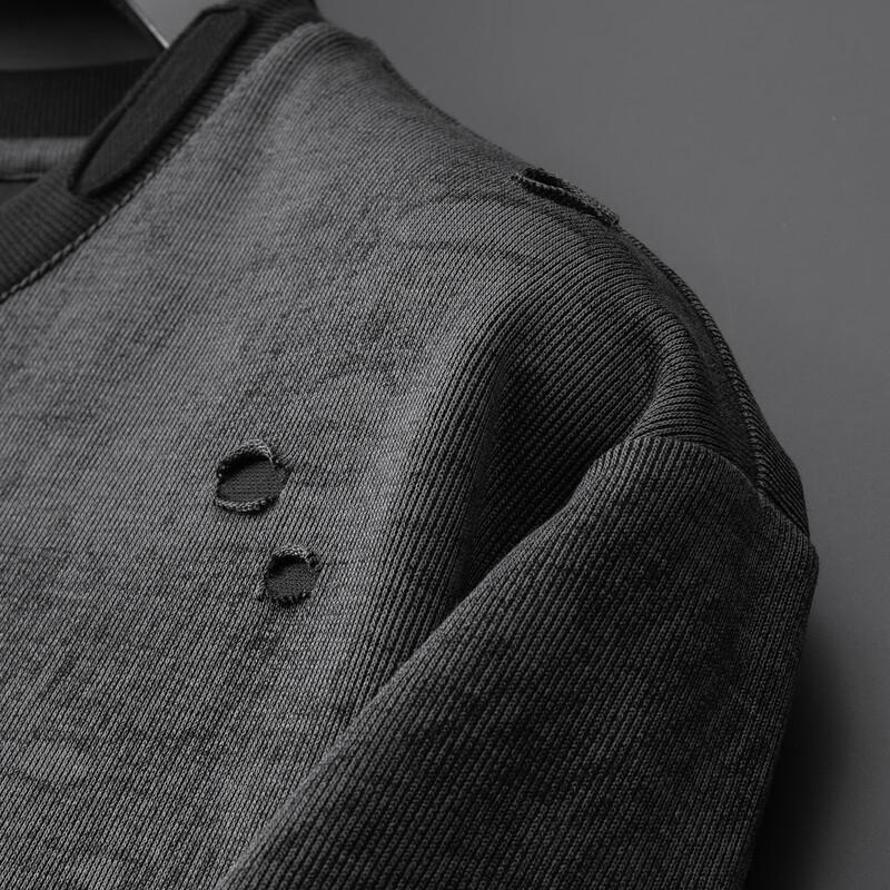 Men's Plus Size Tie-Dye Ripped Short Sleeve T-Shirt