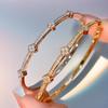2026 Four-leaf Clover Bracelet Girls Light Luxury High-end Personalized Bracelet Gypsy Star Large Round Diamond Inlaid Bracelet