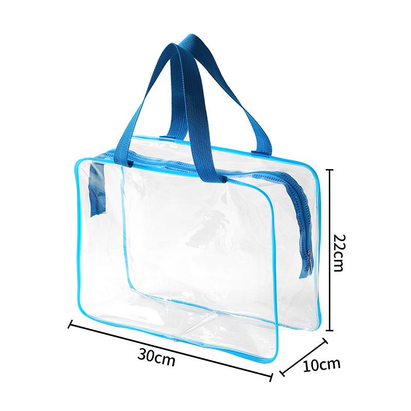 Waterproof Transparent PVC Makeup Bag with Custom Pattern and Large Capacity