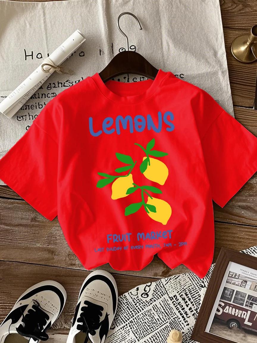 

Lemons Fruit Market Creative Print Women T Shirts ONeck TShirt Summer Clothes AllMatch Comfortable Streetwear S