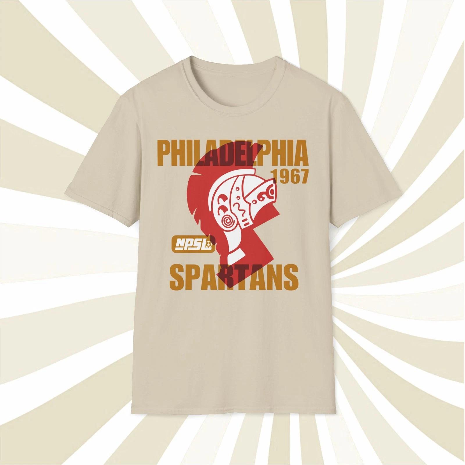 Men s and Women s T-shirts Philadelphia Spartans 1967 NPSL Vintage Offset Printed Soccer T-Shirt XL