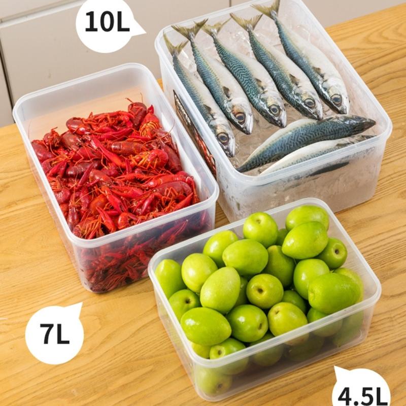 Vegetable and Fruit Storage Bins with Strainers Space Saving Freshness Preserving Boxes Large Organizer Box with Lid