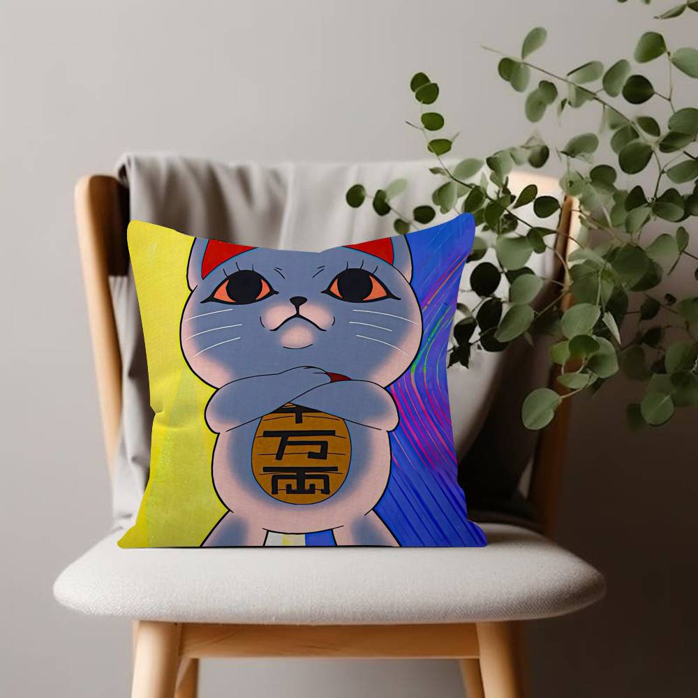 Manga anime TTurbo Granny cat couple Comfortable soft Pillow Case for Sofa cartoon kawaii Living Room Home office Decor Covers