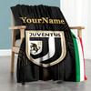 Juventus Customize Text Blanket Cozy Customizable Blanket Ultra-Soft Suitable for Office Sofa Seaside Home Decor All-Season Use