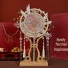Phoenix Embroidery Bridal Fan DIY Kit: Double-Sided Chinese Style with Fireworks Pattern