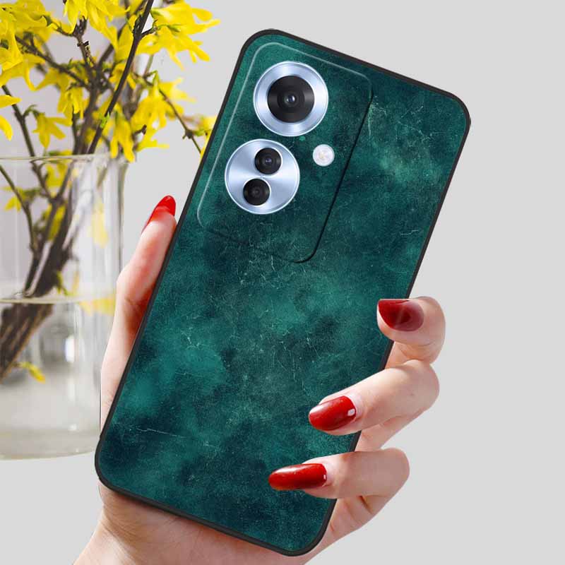 Phone Cover for OPPO Reno11 F 5G Case Black Silicone TPU Fashion Marble Print Shells for Oppo Reno 11F Protective Capa Soft Bags