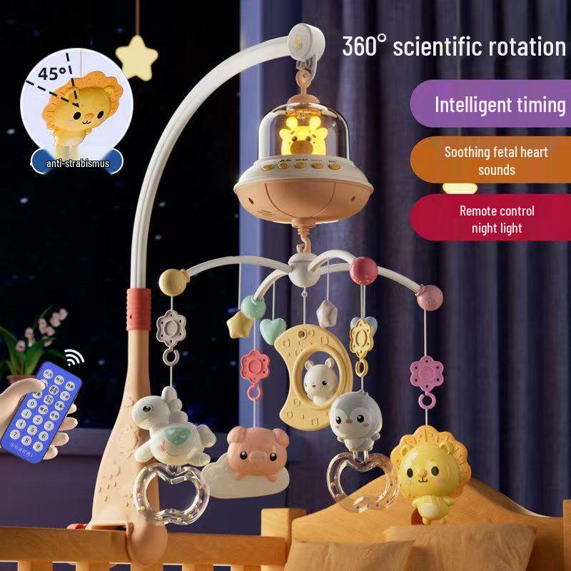 Newborn Baby Crib Mobile: Rotating Musical Rattle & Soothing Pendant