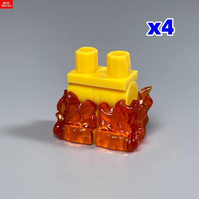 MOC Bausteine Feuer Beinring Waffe 4cm Actionfigur Körperbekleidung Einzigartige Effekte Anbauteile Bausteine Spielzeug Kindergeschenk