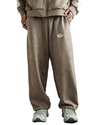IMPROMES SIDEWAYSTANCE Men's Suede Punch Track Pants, Beige