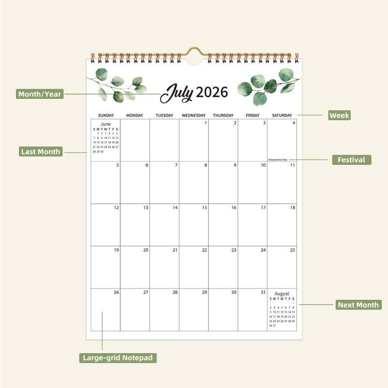 Creative 18 Months Planning Wall Calendar For Office Home Indoor Decoration