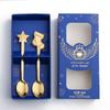 HANYANG Christmas Gift Small Spoon Snowman Spoon Scandinavian Style Cutlery Giveaway Spoon Gift Box Christmas Gift Box Gingerbread Spoon