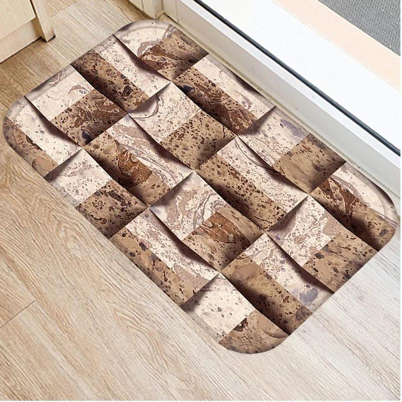 Holz Stein Muster Küche Eingangstürmatte Schlafzimmer Korallen Samt Teppich Fußmatte Innen Außen Fußmatten Rutschfester Teppich
