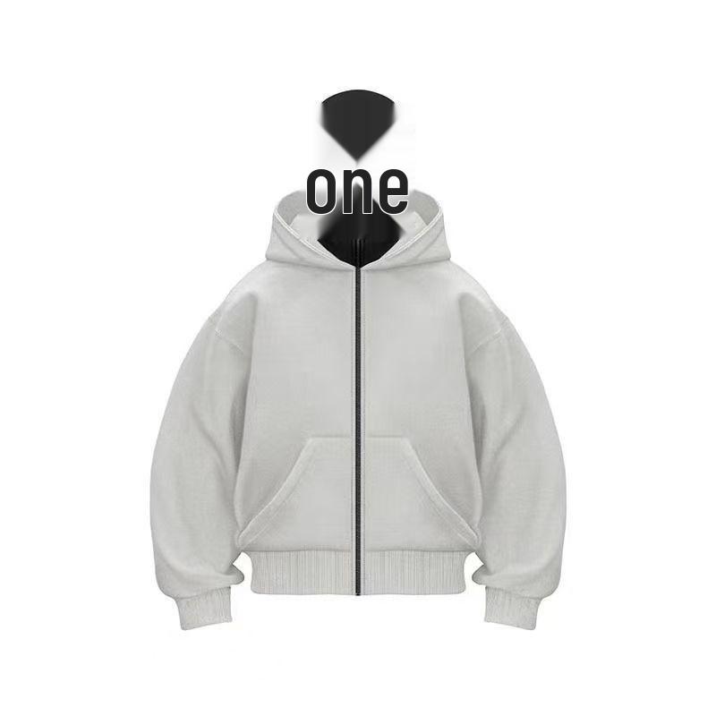 Unisex Sweatshirt med Dubbel Huvuva och Maskerad Dragkedja - Höst Lätt Bräda Edition