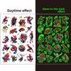 Glow-in-the-dark SpiderMan temporary tattoo stickers children's tattoo birth date celebration tattoo transfers water transfer stickers