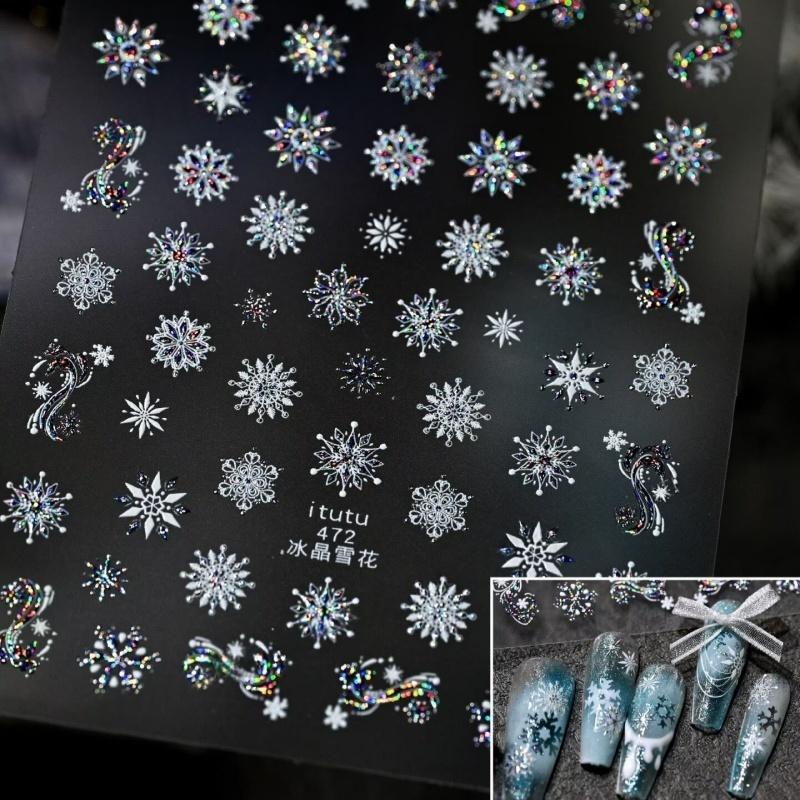 

Exquisite Christmas Snowflakes Ball Nail Art Stickers Diy Nail Art Decoration Nail Accessories Year Manicure Decals