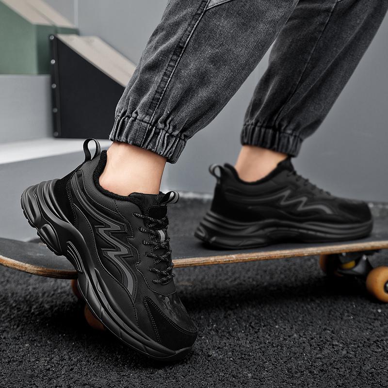 New Male Plush Shoes Men's Snow Boots Winter Fleece Cozy Warm Boots Cotton Outdoor Comfortable Sneakers Shoes Casual Shoes