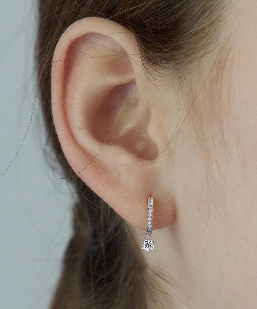 St.Scott London Shine Drop One-Touch Earrings Stj-Eb1735Wg