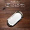 Japanese Retro Stainless Steel Oval Accessory Tray - Creative Gold Dessert and Towel Plate
