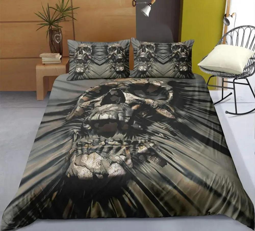 3D Printed Floral Skull Duvet Cover Set Mandala and Sugar Skull Bedding Sets Skeleton Bones Roses Floral Quilt Cover King Size