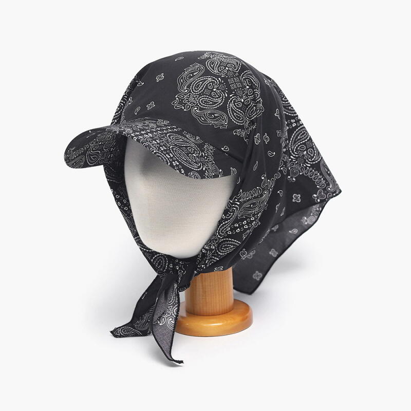 Men s Street Style Paisley Scarf and Women s Cap Paisley Black