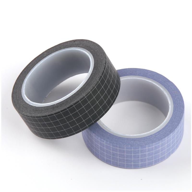 10M Ruban Washi à Carreaux Noirs et Blancs Papier Japonais DIY Planner Ruban de Masquage Adhésifs Autocollants Papeterie Décorative