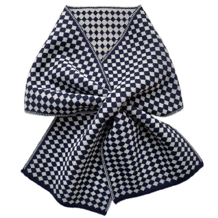 Knitted Checker Neck Gaiter for Daily Use Women Girl Neck Scarf for Winter Wear