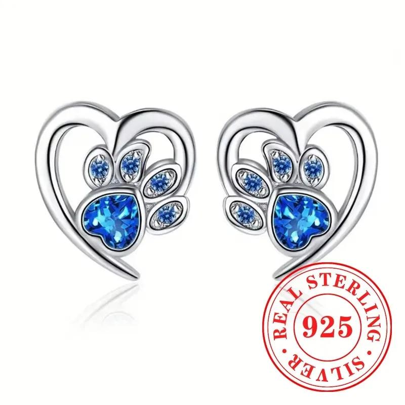 Gorgeous Stud Earrings  Sterling Silver Dazzling Exquisite Flower Design Accessory Luxury Trendy Bridal Jewelry Gifts