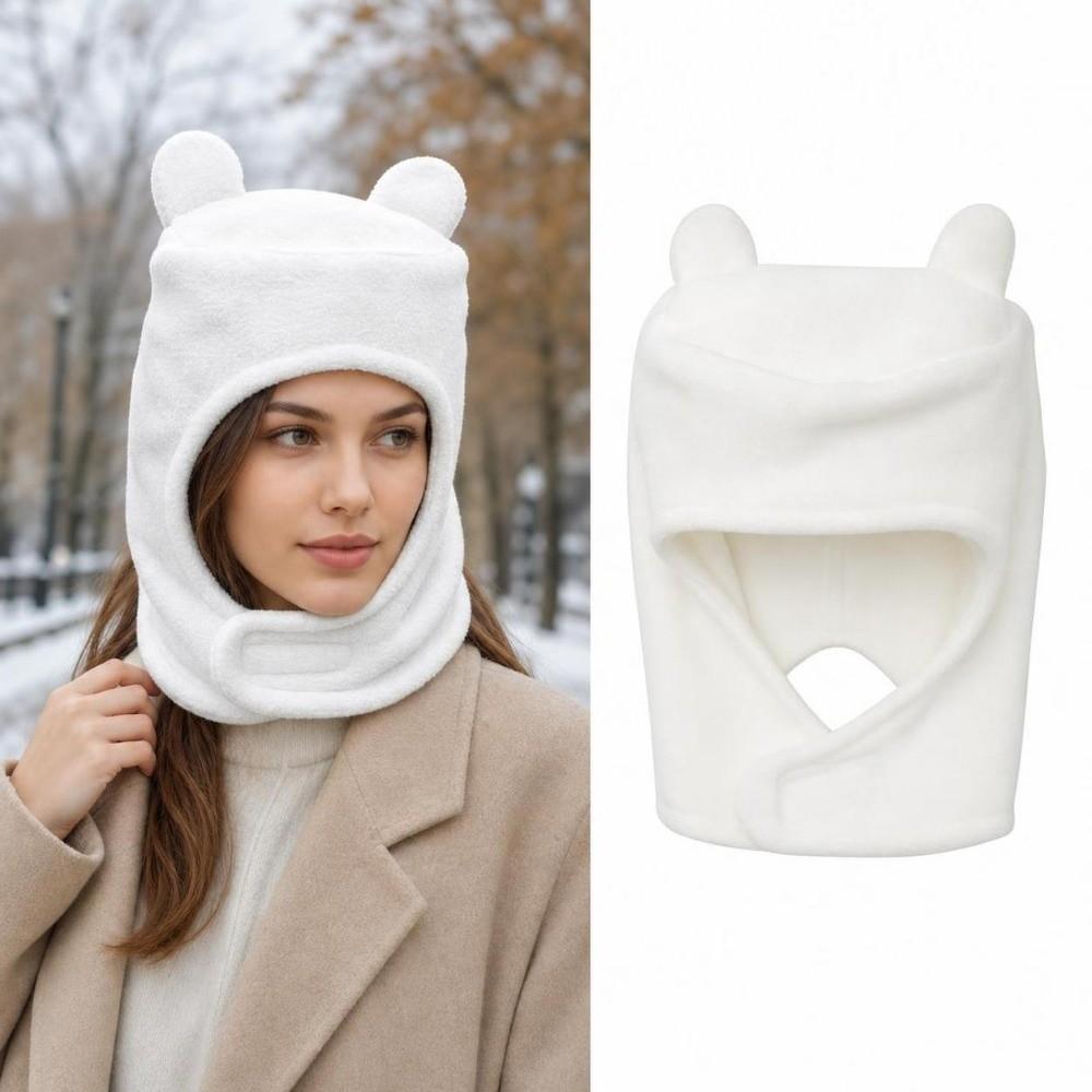 Cotton Bear Ears Balaclava Thick Warm Neck Warmer Hat Stylish Thermal Headwear  Cold Weather