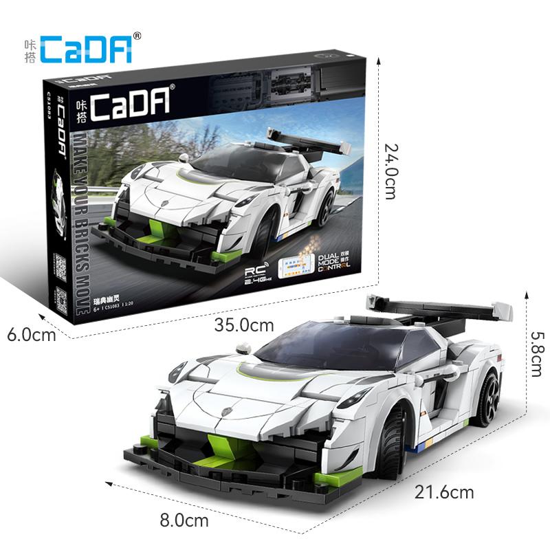 Cada APP Programming Remote Control Swedish Ghost Sports Car Building Blocks City RC Vehicle Racing Car Bricks Gifts Toy for Boy
