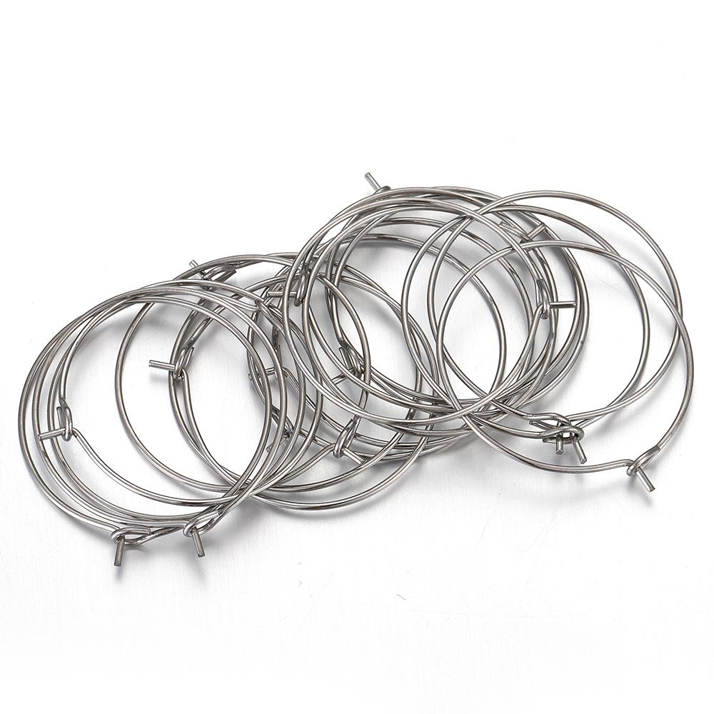20pcs Stainless Steel Ear Wire Hoops Loop Earrings Big Circle Pendants Gold Color Dangle Drop Earring Jewelry Making DIY No Fade