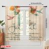 2pcs,2D Plane Printing Popular Curtains Floral Faith Message Versatile Polyester (without Rod) Festive Perfect for Bedroom