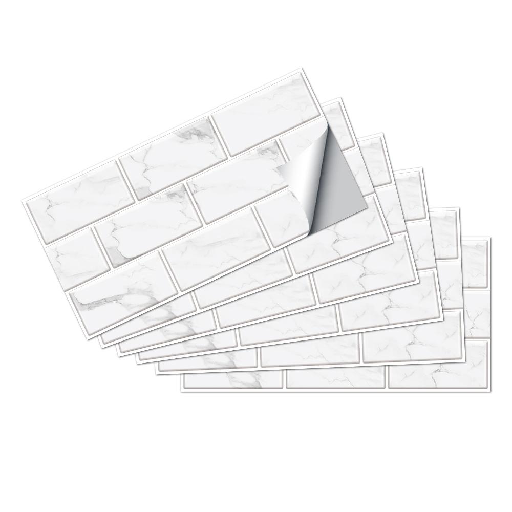 

Шпалери Керамічний Мармур Кольорові 3D Ванна Водонепроникні Кухня Маслостійкі Наклейки на Стіну Декоративні Наклейки для Плитки Самоклеючий ПВХ 30cmX15cmX24pcs