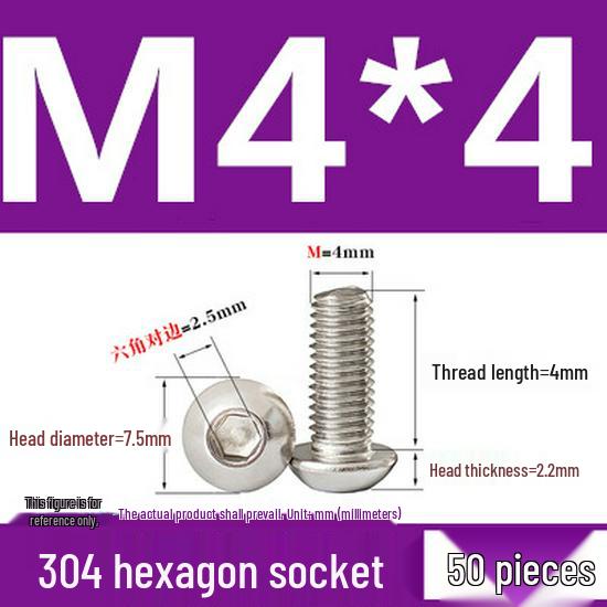 ISO7380 Stainless Steel Hex Drive Dome Head Screws - M2 to M16