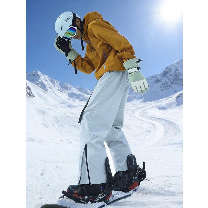 Men Women Winter Ski Pants Waterproof Windproof Thermal Fleece Lined Outdoor Hiking Snowboarding Trousers