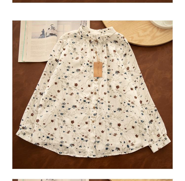 Künstlerisches Damen-Frühlingshemd aus Baumwoll-Leinen, zweilagig, späte Qing-Dynastie