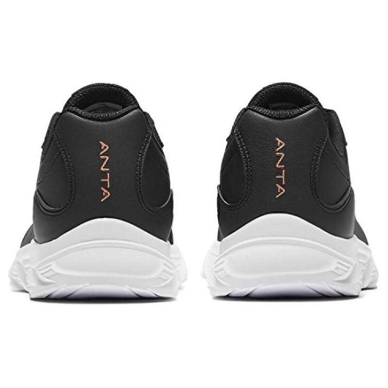 Anta Running Collection Wear resistant And Waterproof Low top Casual Running Shoes Women's Black White Sneakers 922355571-6